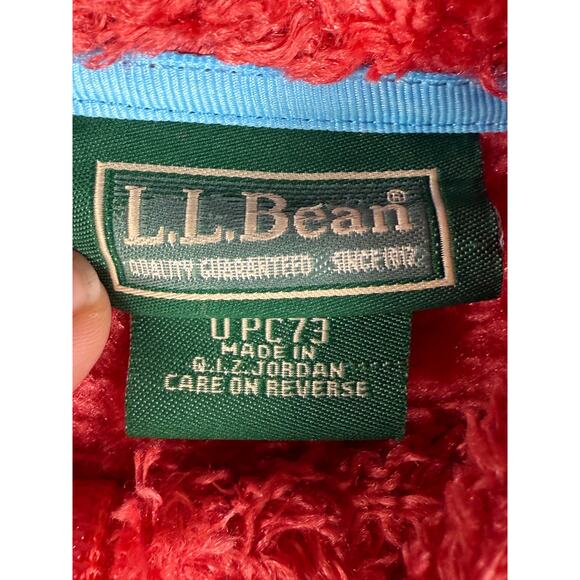 LL Bean Polartec Fuzzy Fleece Full Zip Jacket OPC73 Coral Womens Large Regular - Picture 4 of 7